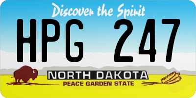ND license plate HPG247