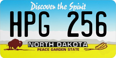 ND license plate HPG256