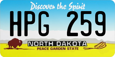 ND license plate HPG259