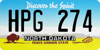 ND license plate HPG274