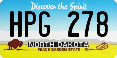 ND license plate HPG278