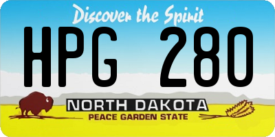 ND license plate HPG280