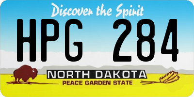 ND license plate HPG284