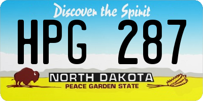 ND license plate HPG287