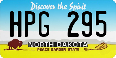 ND license plate HPG295