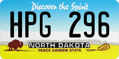 ND license plate HPG296