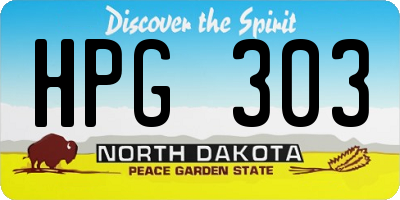 ND license plate HPG303
