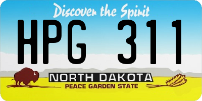 ND license plate HPG311
