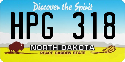 ND license plate HPG318