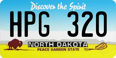 ND license plate HPG320