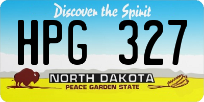 ND license plate HPG327