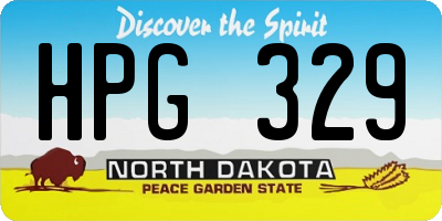 ND license plate HPG329