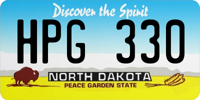 ND license plate HPG330