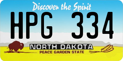 ND license plate HPG334
