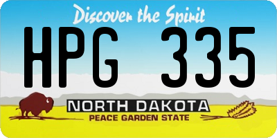 ND license plate HPG335