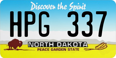 ND license plate HPG337