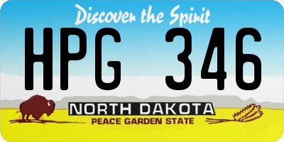 ND license plate HPG346