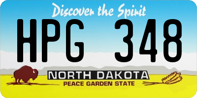 ND license plate HPG348