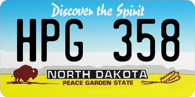 ND license plate HPG358