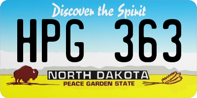 ND license plate HPG363