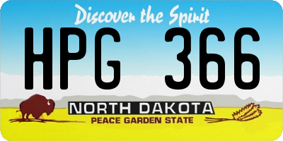 ND license plate HPG366