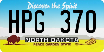 ND license plate HPG370