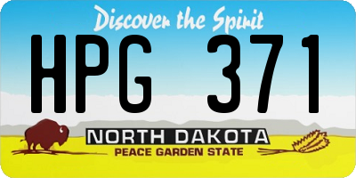 ND license plate HPG371