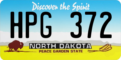 ND license plate HPG372