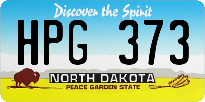 ND license plate HPG373