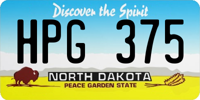 ND license plate HPG375