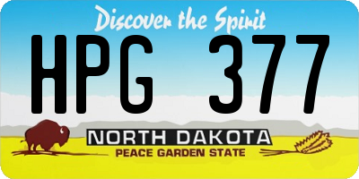 ND license plate HPG377