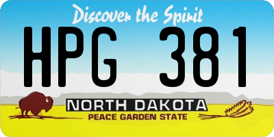 ND license plate HPG381