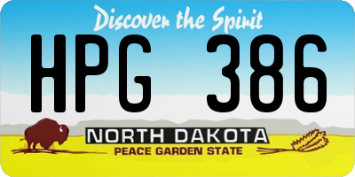 ND license plate HPG386
