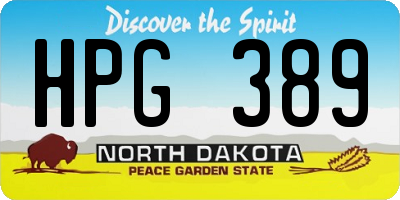 ND license plate HPG389