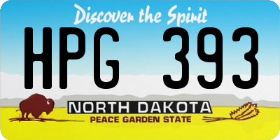 ND license plate HPG393