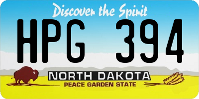 ND license plate HPG394