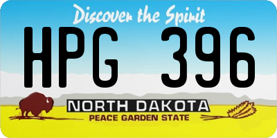 ND license plate HPG396