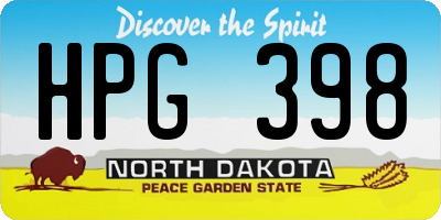 ND license plate HPG398
