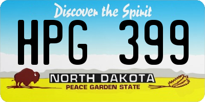 ND license plate HPG399