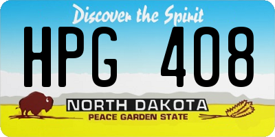 ND license plate HPG408