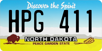 ND license plate HPG411