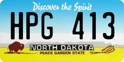 ND license plate HPG413
