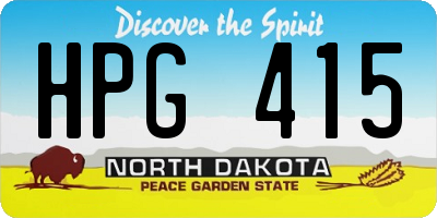 ND license plate HPG415