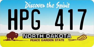 ND license plate HPG417