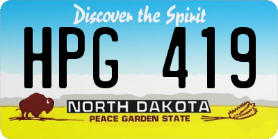ND license plate HPG419