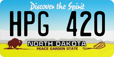 ND license plate HPG420