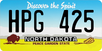 ND license plate HPG425