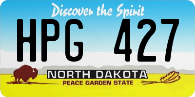 ND license plate HPG427