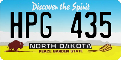 ND license plate HPG435