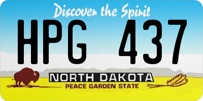 ND license plate HPG437